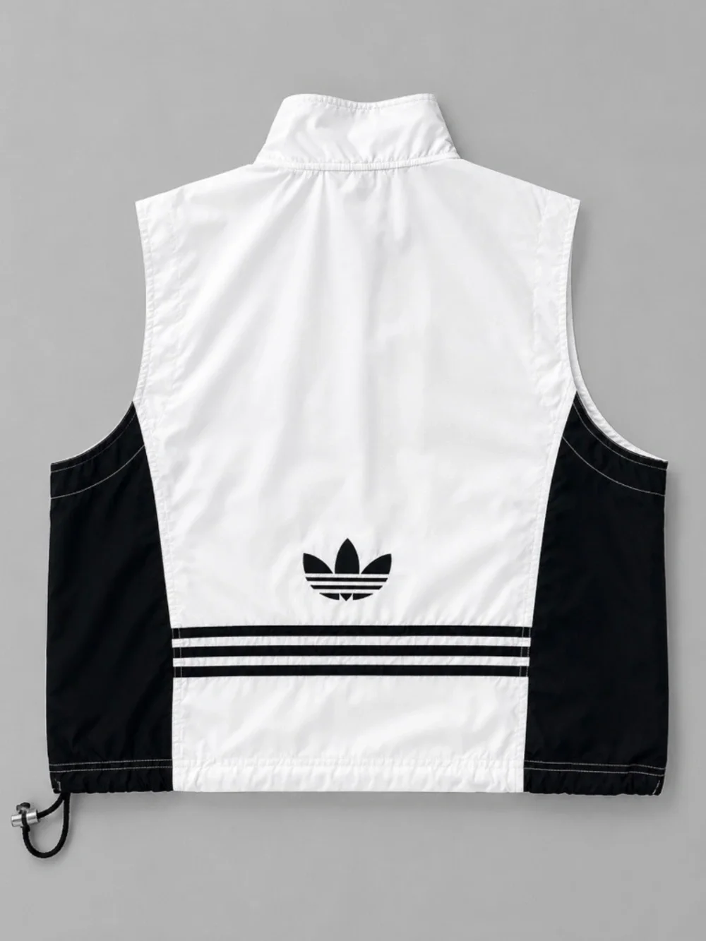 Vintage adidas Originals Trefoil Full Zip Windbreaker Vest White Black | Size XL